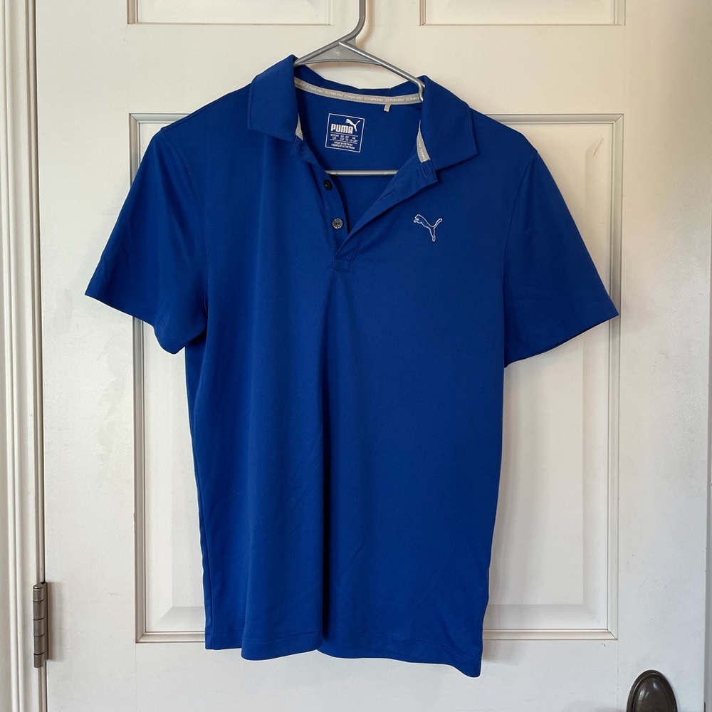 Puma golf kids polo royal blue size large